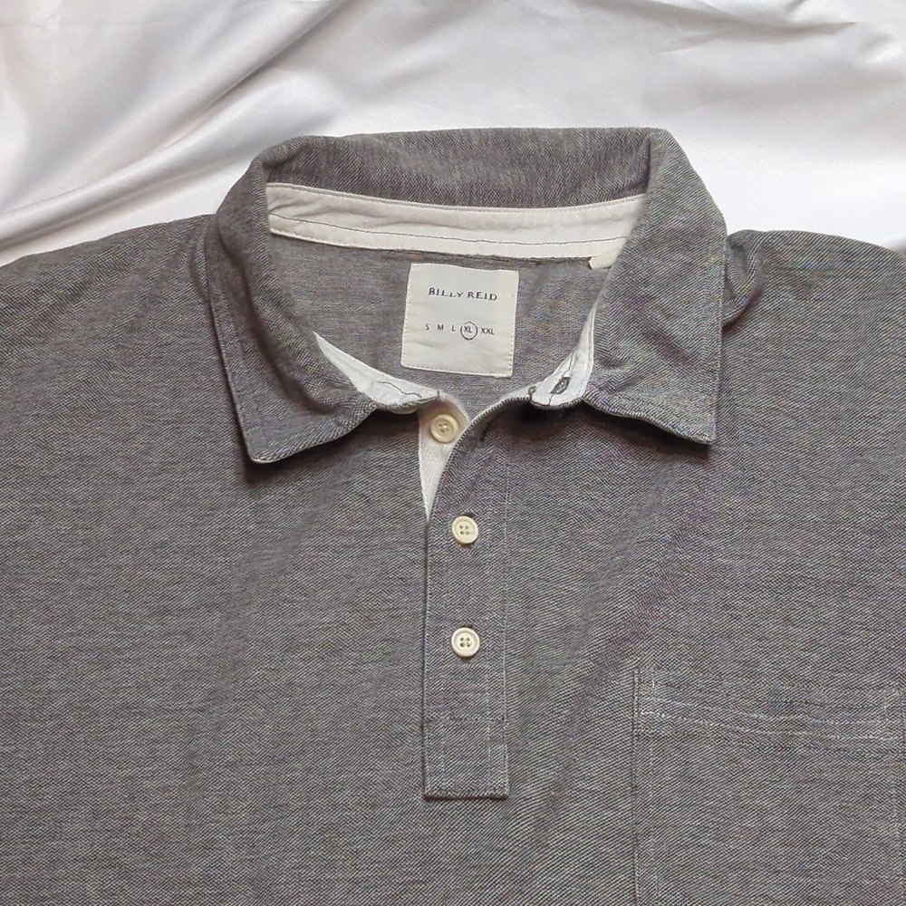Billy Reid Shirt Men's XL Gray Short Sleeve Pocket Cotton Casual Adult Men.